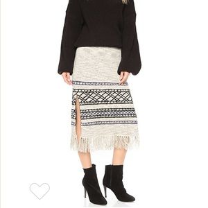 Free People Fringe Sweater Skirt